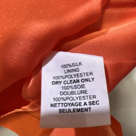 Trina Turk Sally Silk Embellished Mini Dress Size 8 Orange Gold Cocktail - Picture 6 of 12